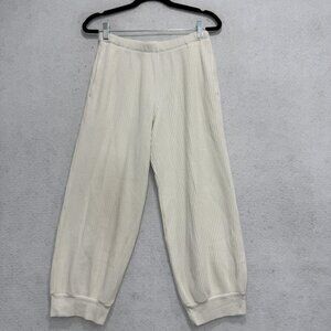 Stateside Jogger Pants Womens XS White Thermal Knit Elastic Waist Cuffed Lounge